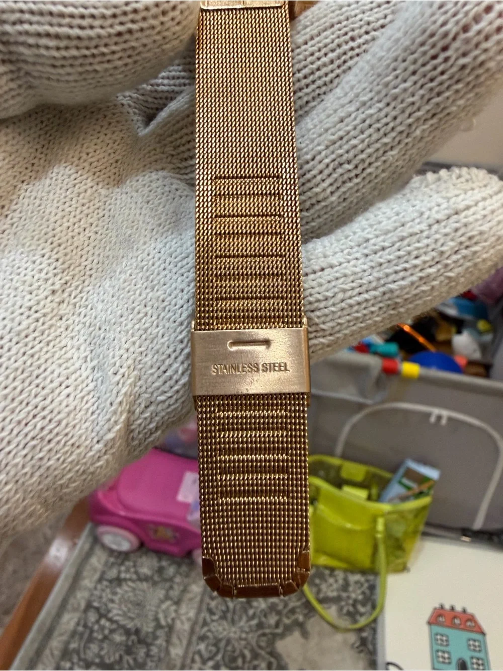 WRISTOLOGY Stella Unisex’s Rose Gold Mesh Watch 38mm White Dial Boyfriend Style